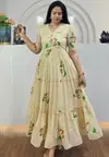 Kalwal Mix Cotton Long Western Wear Gown Dress Exporters In India